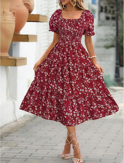 Women's Floral Mini Dress with Tied Waist