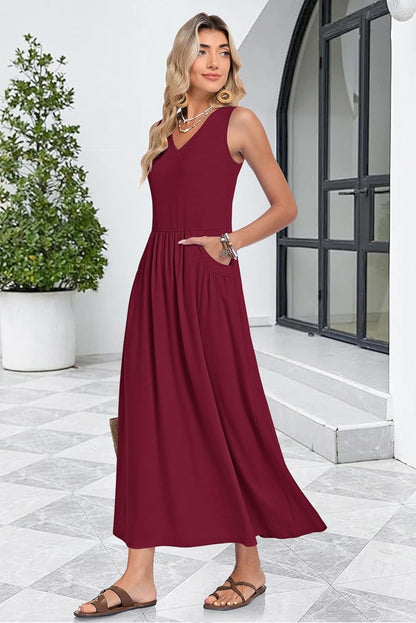Women's Flowing A-Line Maxi Dress for Beach Days