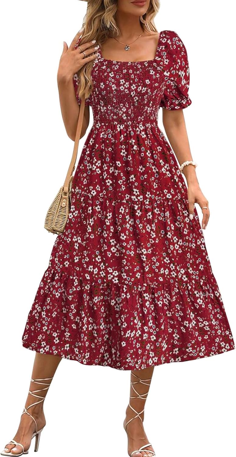 Women's Floral Mini Dress with Tied Waist