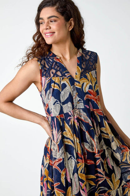 Women's Cotton Floral Dress for Summer Holiday