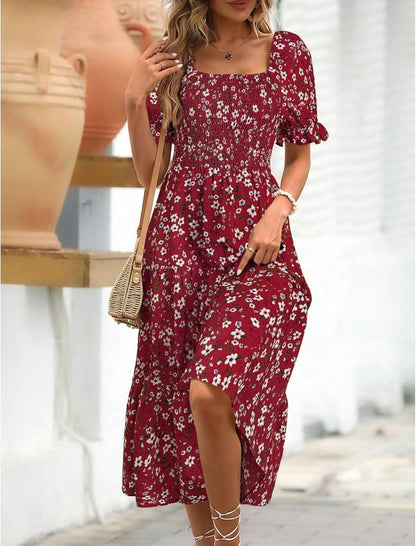 Women's Floral Mini Dress with Tied Waist