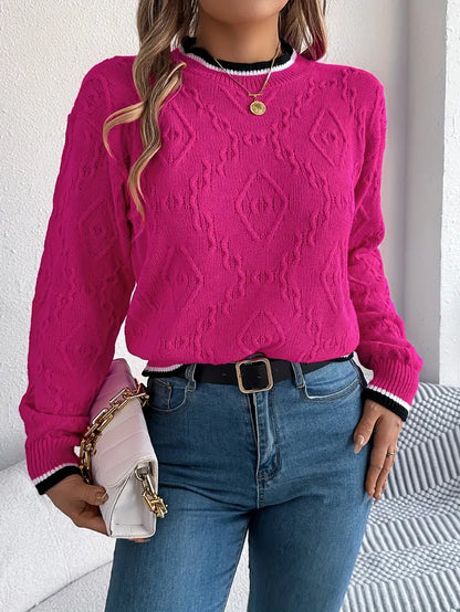 Women's Striped Knit Jumper for Smart Casual