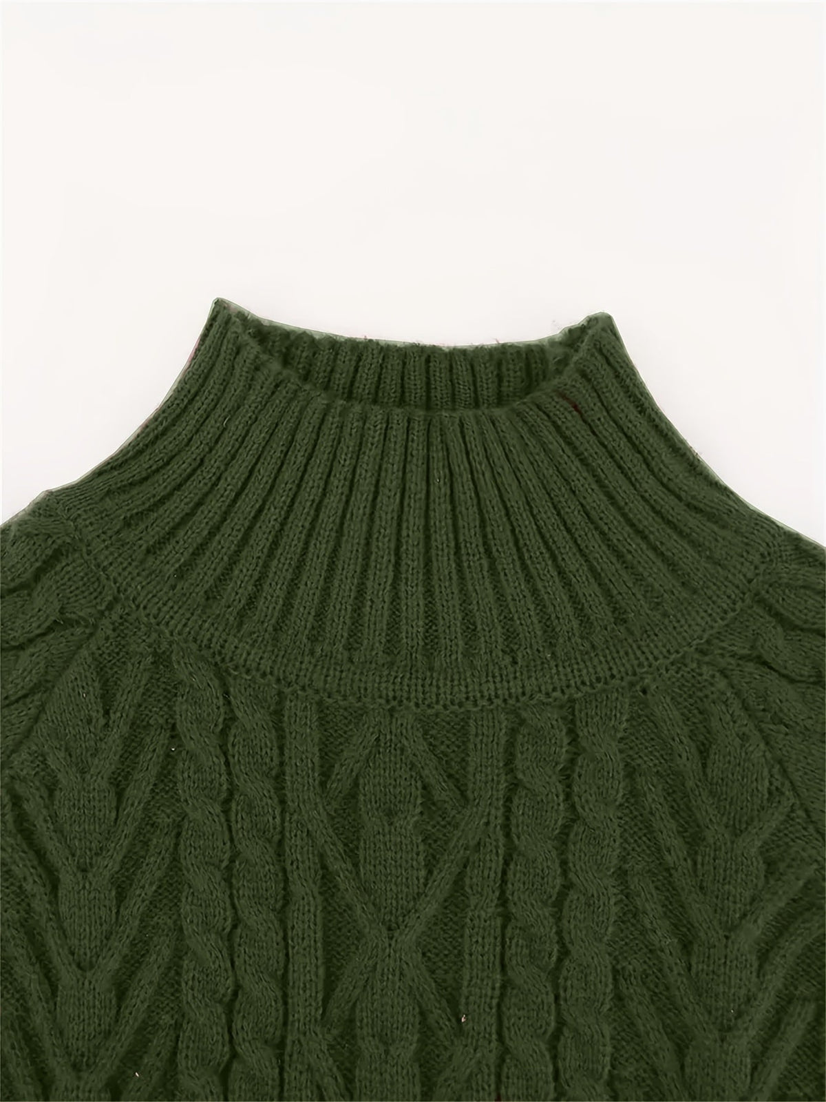 Women's Relaxed Cable-Texture Half-Collar Jumper