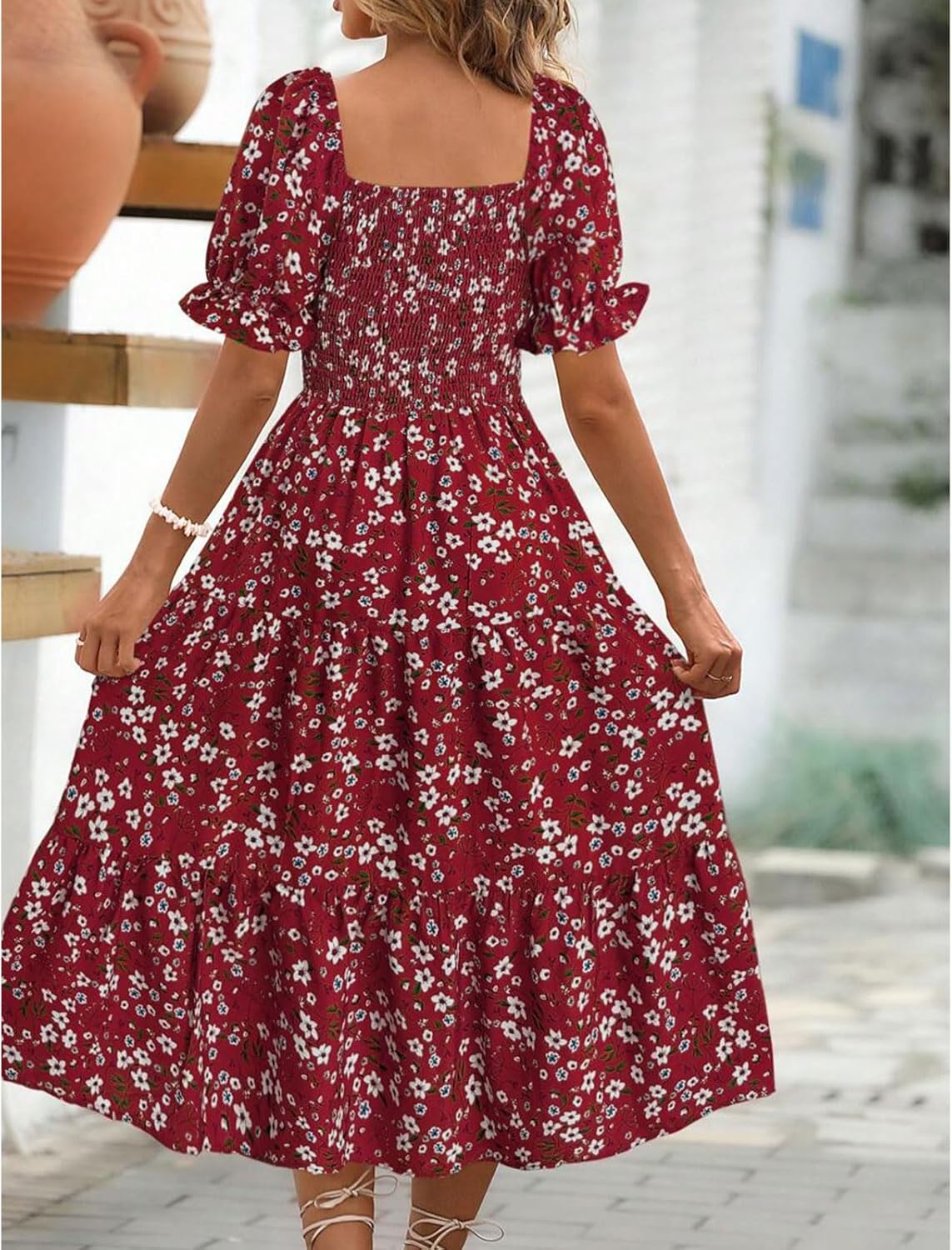Women's Floral Mini Dress with Tied Waist