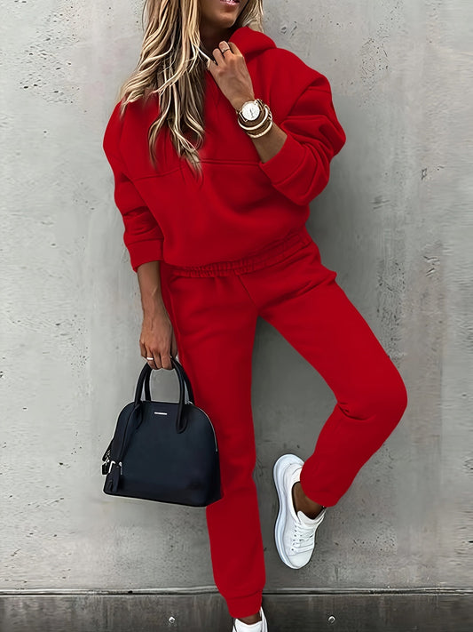Women's Relaxed Hooded Top and Jogger Two-Piece Co-ordination