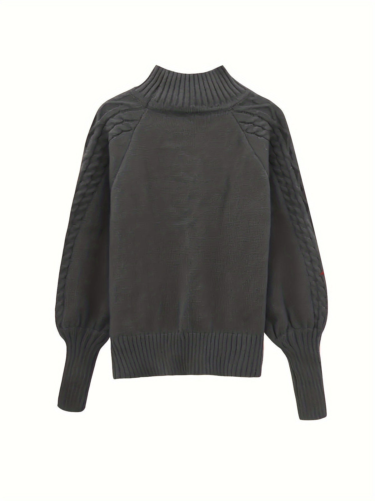 Women's Relaxed Cable-Texture Half-Collar Jumper