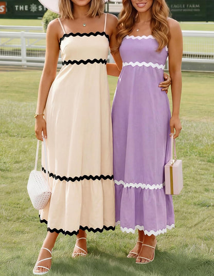 Women's Fluid Midi Dress with Smocked Back