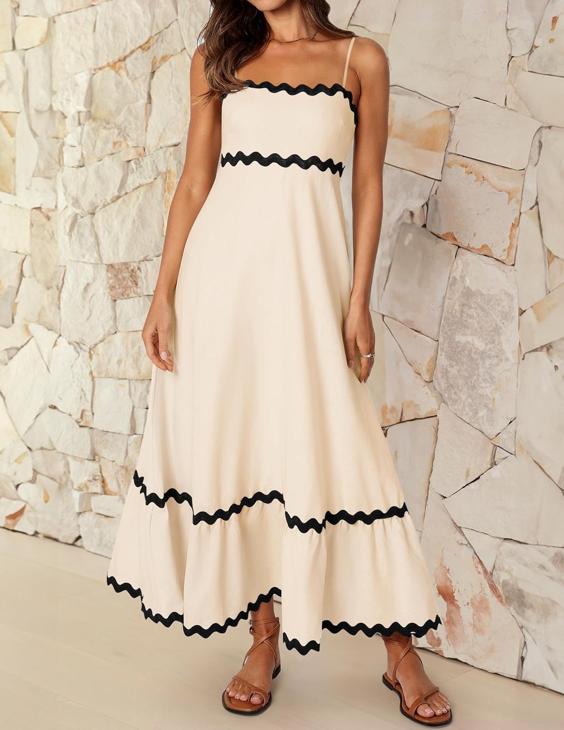 Women's Fluid Midi Dress with Smocked Back
