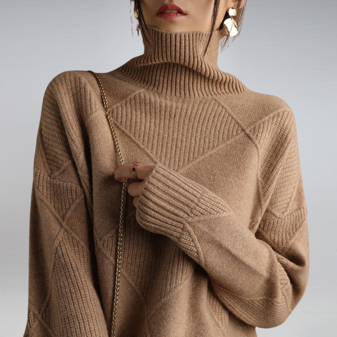 Women's Oversized Turtleneck Sweater for Winter