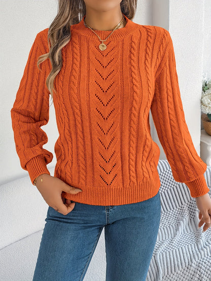 Women's Cable-Knit Textured Relaxed Sweater