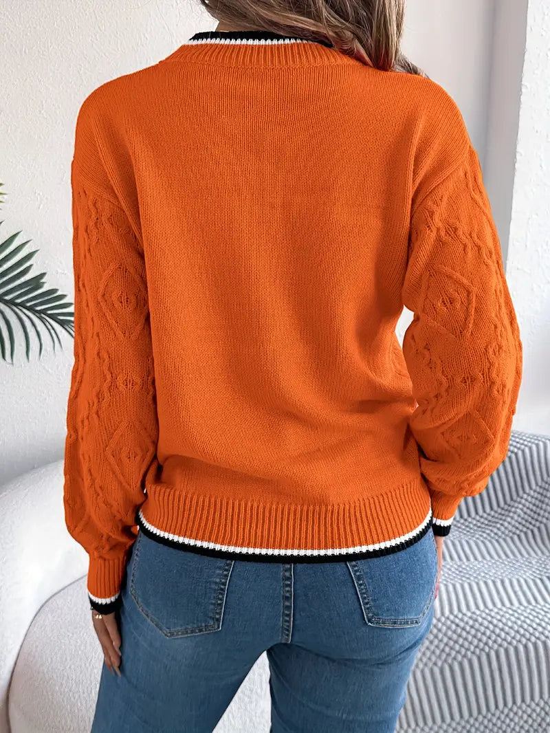Women's Striped Knit Jumper for Smart Casual
