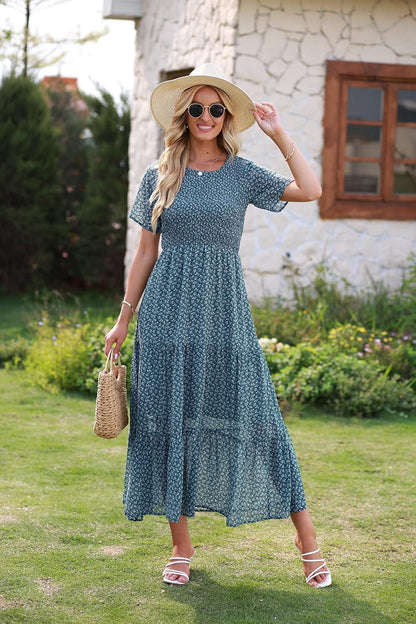 Women's Floral Maxi Dress for Summer Weddings