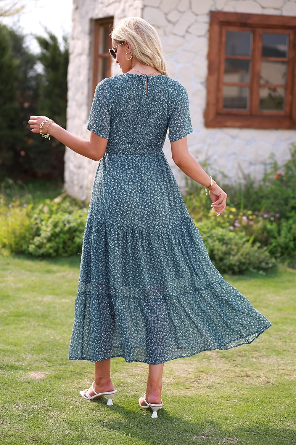 Women's Floral Maxi Dress for Summer Weddings