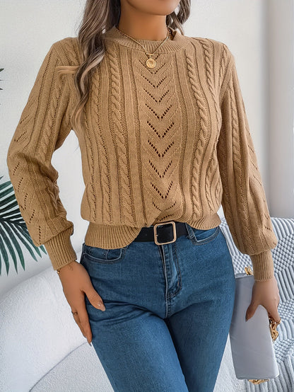 Women's Cable-Knit Textured Relaxed Sweater