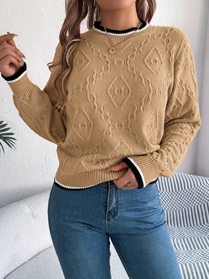 Women's Striped Knit Jumper for Smart Casual