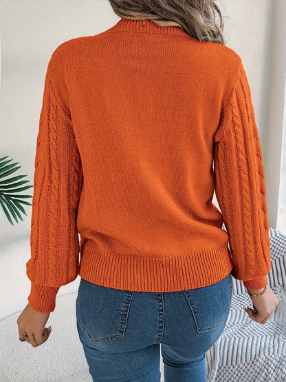 Women's Cable-Knit Textured Relaxed Sweater
