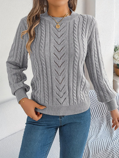 Women's Cable-Knit Textured Relaxed Sweater