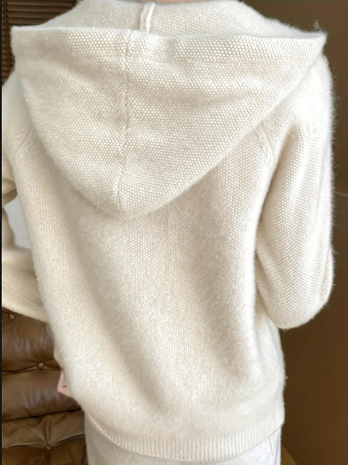 Women's Hooded Zip-Front Cardigan Relaxed Fit
