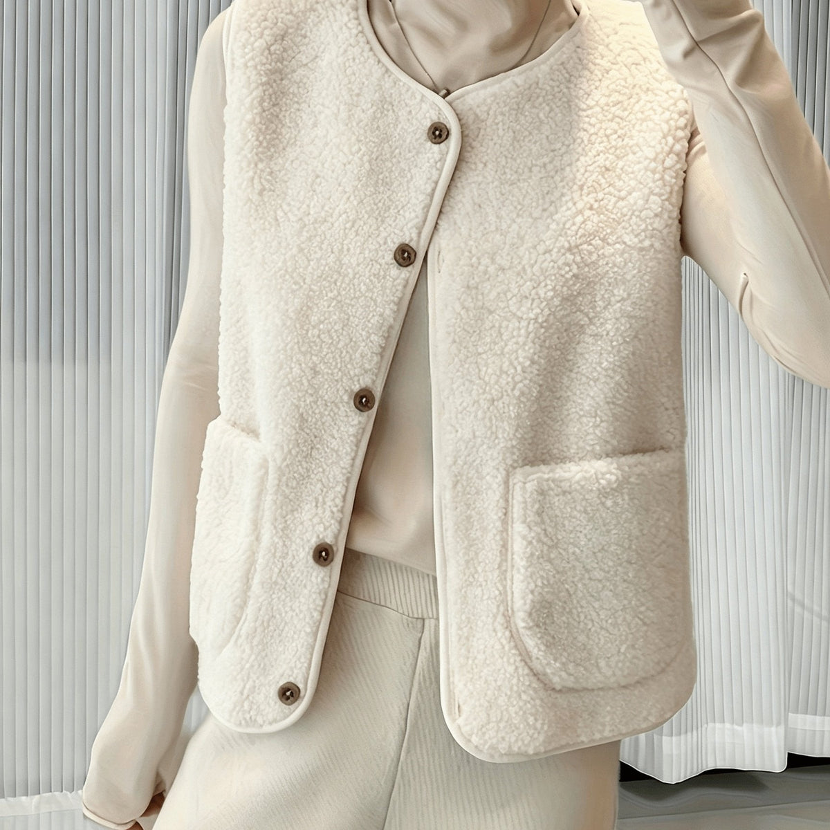 Women's Soft Teddy Gilet for Cool Weather