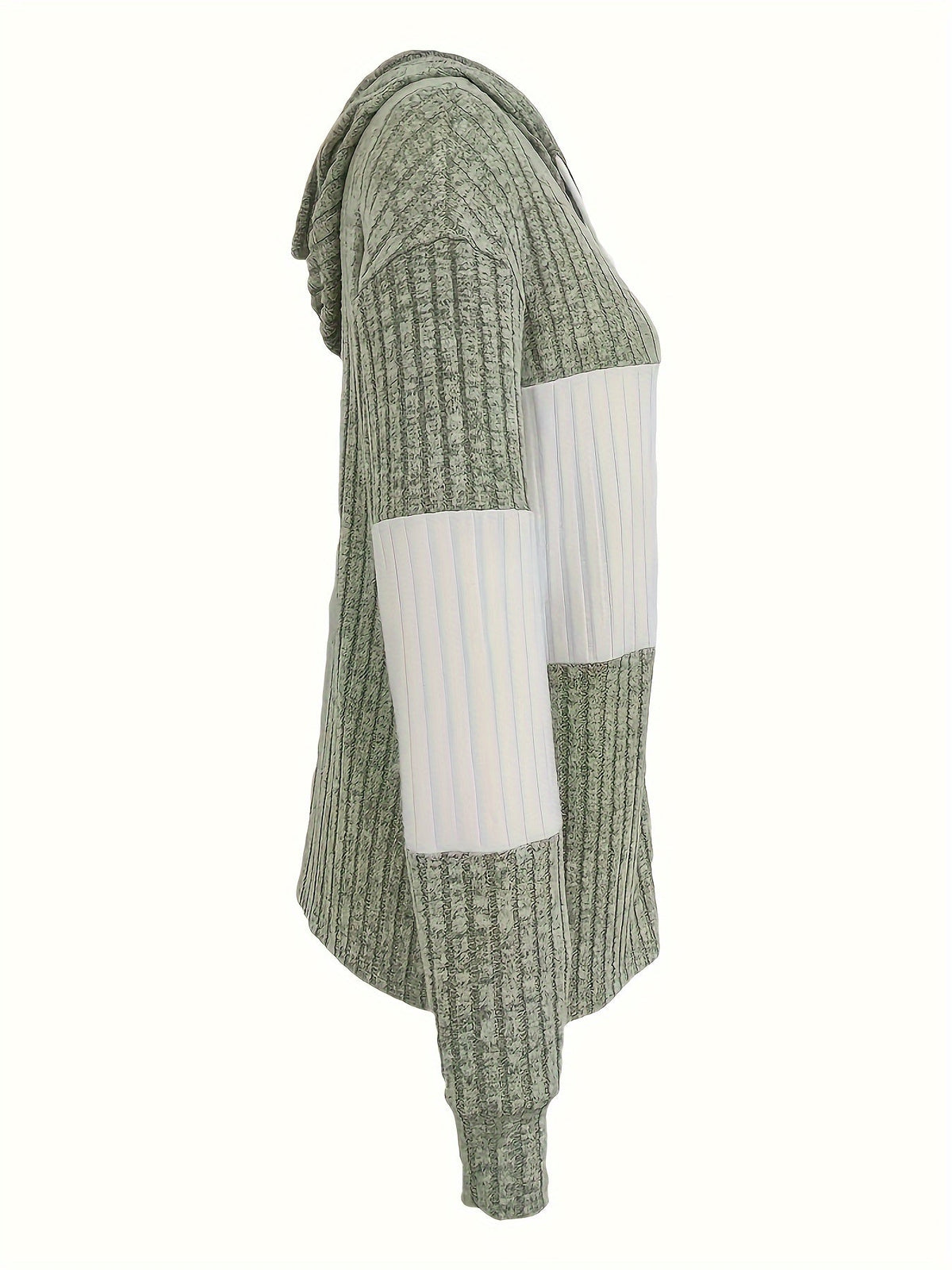 Women's Ribbed Colour-Block Zip-Up Hoodie