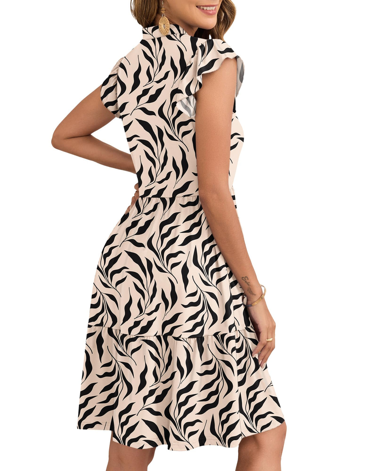 Women's Mini Dress with Elastic Waist