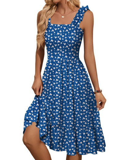 Women's Square Neck Midi Dress for Vacation
