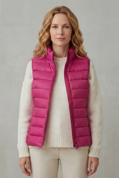 Women's Lightweight Puffer Vest for Casual Outings