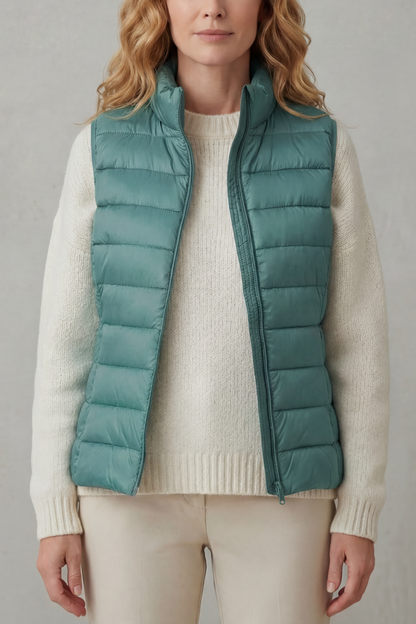 Women's Lightweight Puffer Vest for Casual Outings