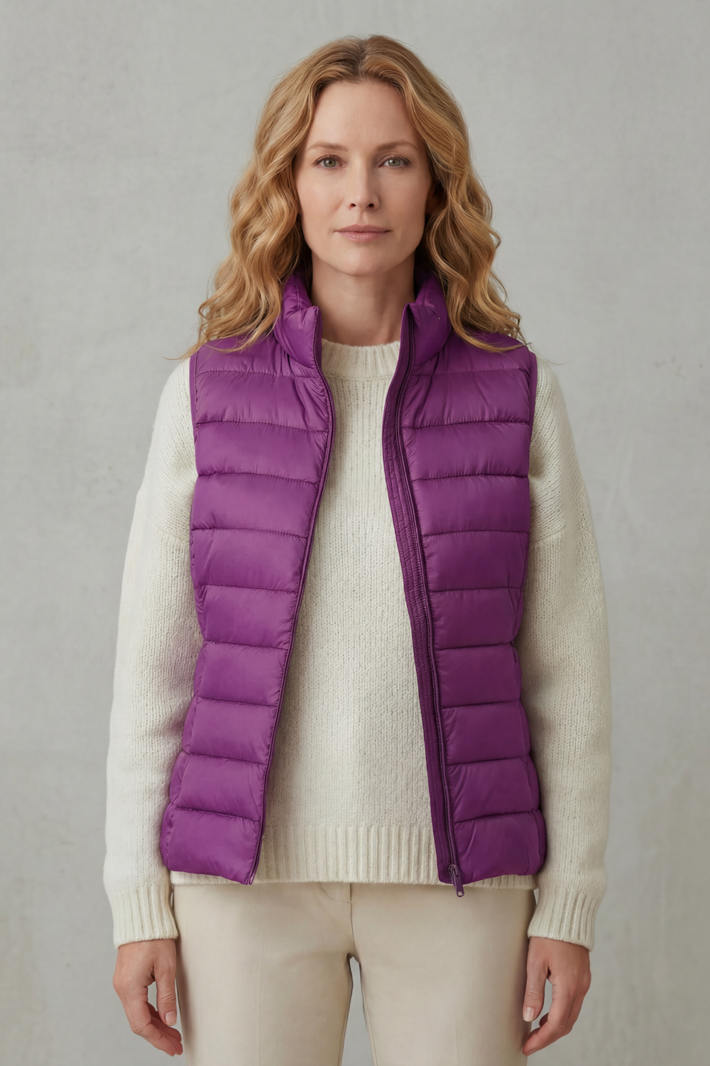 Women's Lightweight Puffer Vest for Casual Outings