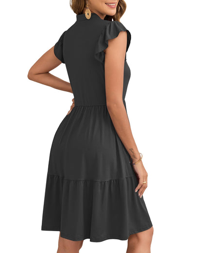 Women's Mini Dress with Elastic Waist