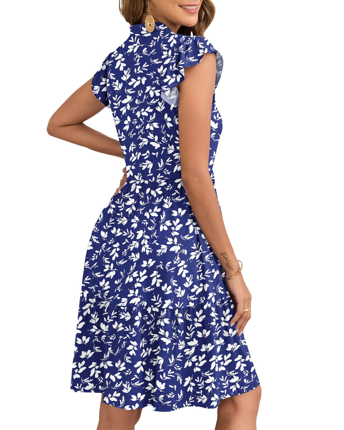 Women's Mini Dress with Elastic Waist