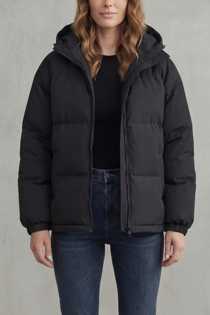 Women's Quilted Hooded Puffer Jacket for Cold Weather