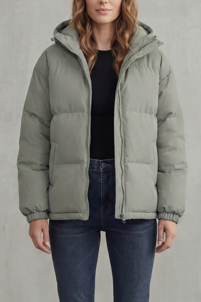 Women's Quilted Hooded Puffer Jacket for Cold Weather