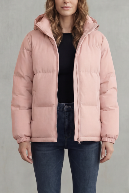Women's Quilted Hooded Puffer Jacket for Cold Weather