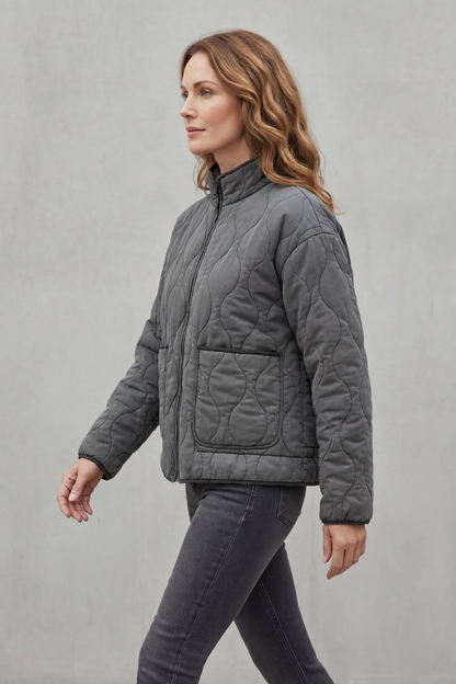Women's Quilted Puffer Jacket for Cold Weather