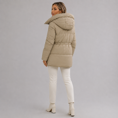 Women's Padded Mid Length Parka with Hood