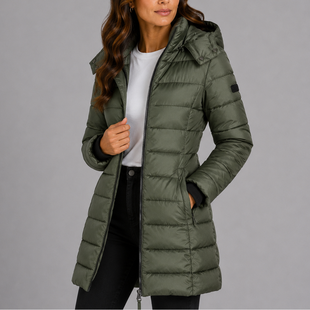 Women's Quilted Puffer Jacket for Winter Commute