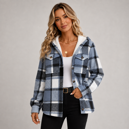 Women's Fleece Coat with Hood for Weekend Wear