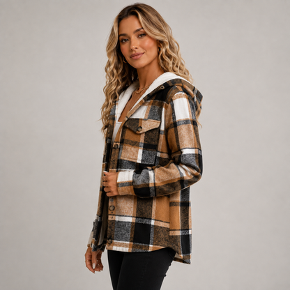 Women's Fleece Coat with Hood for Weekend Wear