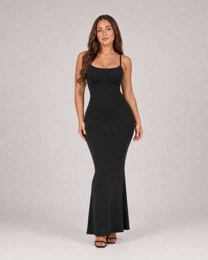 Women's Fitted Maxi Dress with Spaghetti Straps