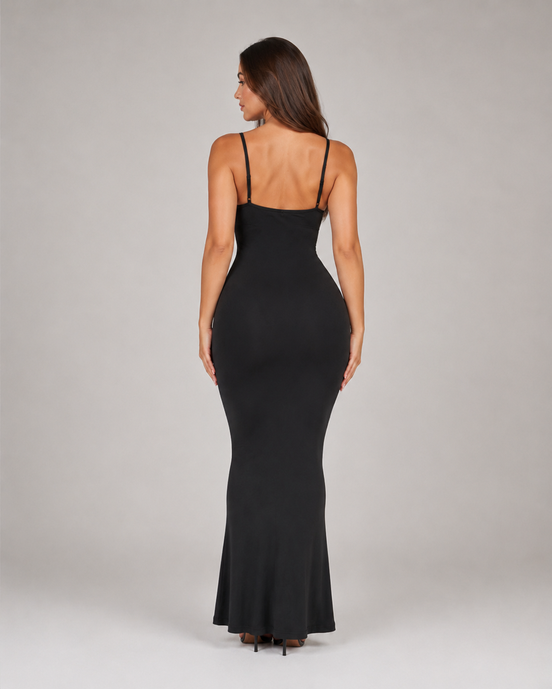 Women's Fitted Maxi Dress with Spaghetti Straps