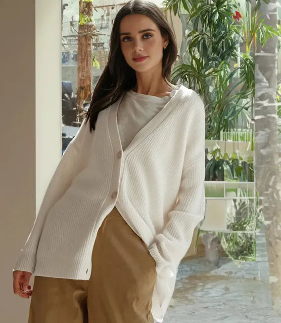 Women's Ribbed Knit Cardigan for Lounging