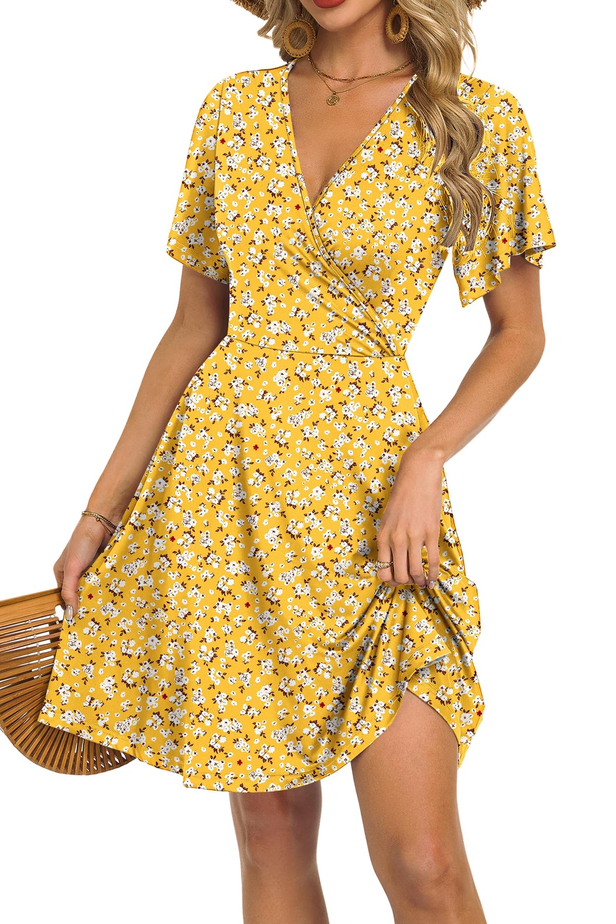 Women's Floral Wrap Dress for Vacation Style