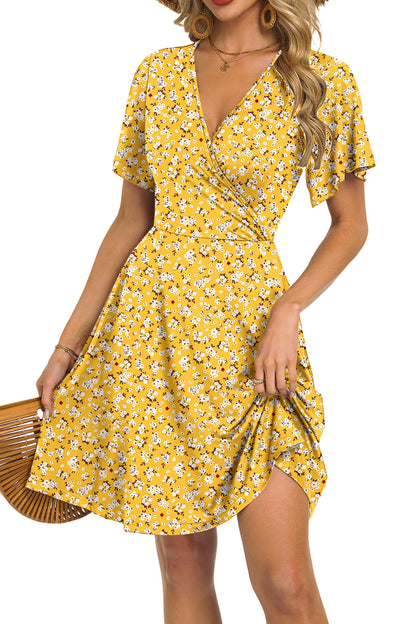Women's Floral Wrap Dress for Vacation Style