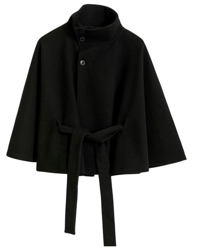 Women's Cape-Sleeve Belted Coat for Evening