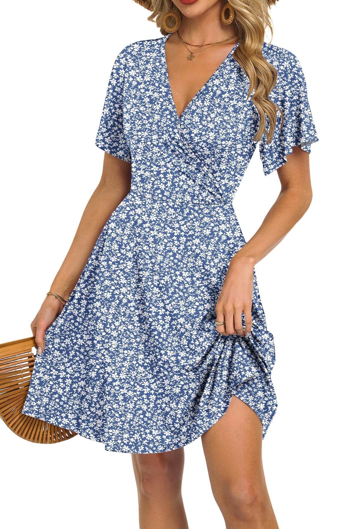 Women's Floral Wrap Dress for Vacation Style