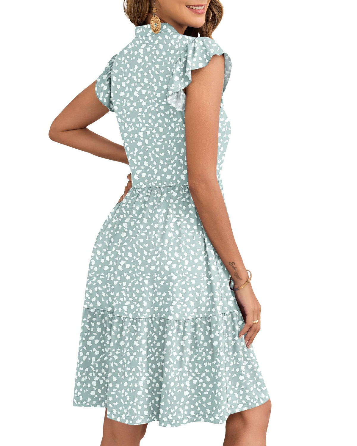 Women's Mini Dress with Elastic Waist