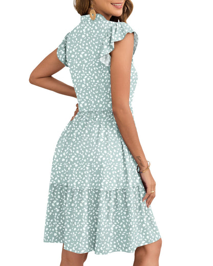 Women's Mini Dress with Elastic Waist
