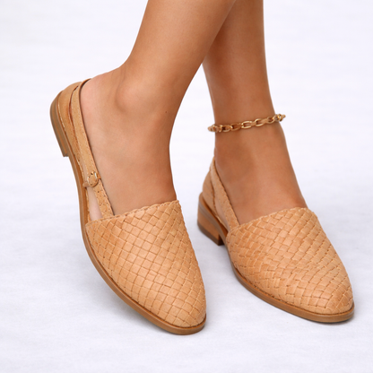 Women's Woven Slingback Flats for Daily Strolls