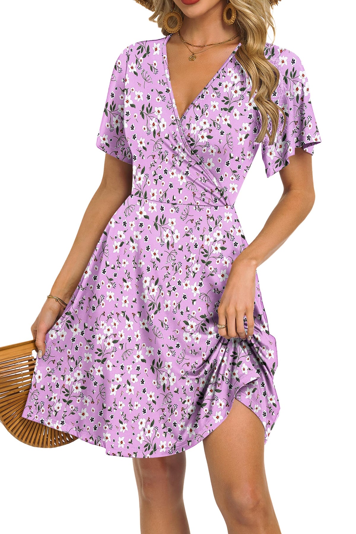 Women's Floral Wrap Dress for Vacation Style